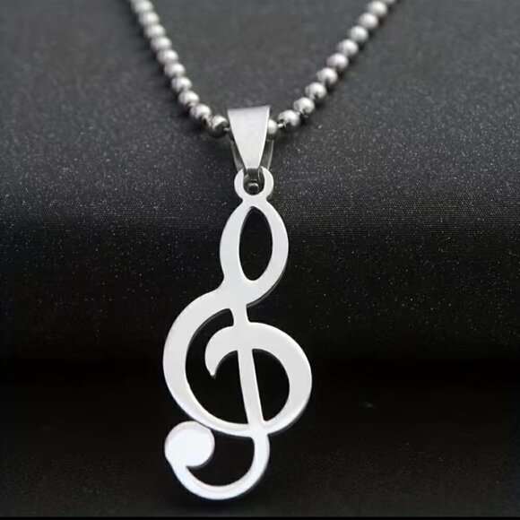 Treble Clef Pendant and Necklace #839 - Picture 1 of 4